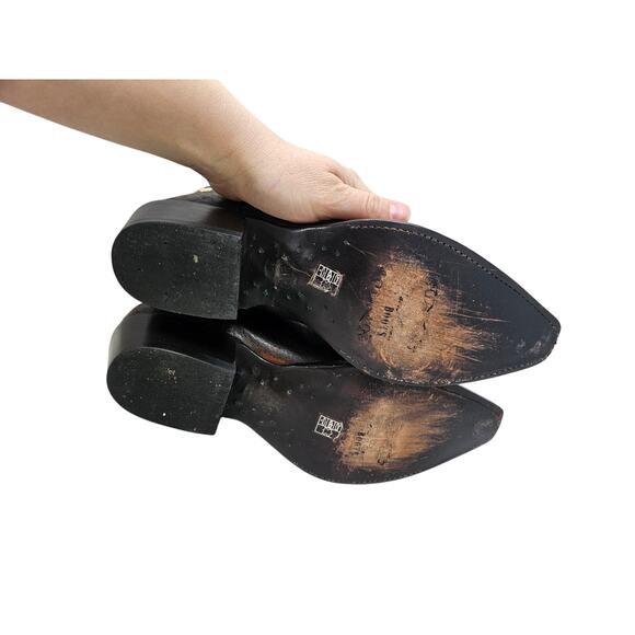 Macie Bean 10 Leopard Print Floral Embroidered Leather Cowgirl Boot Western - Picture 3 of 7